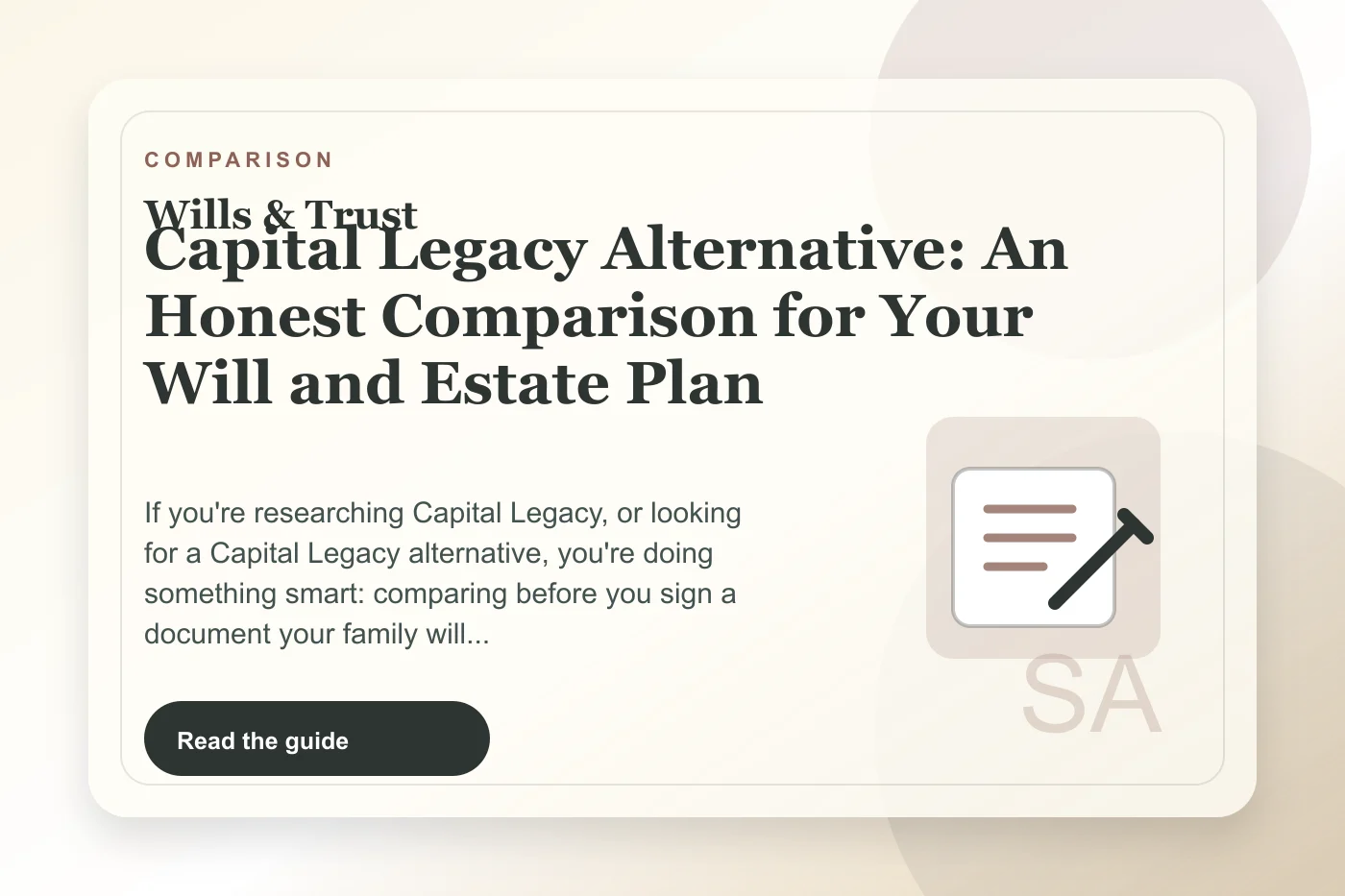 Capital Legacy Alternative: An Honest Comparison for Your Will and Estate Plan cover illustration