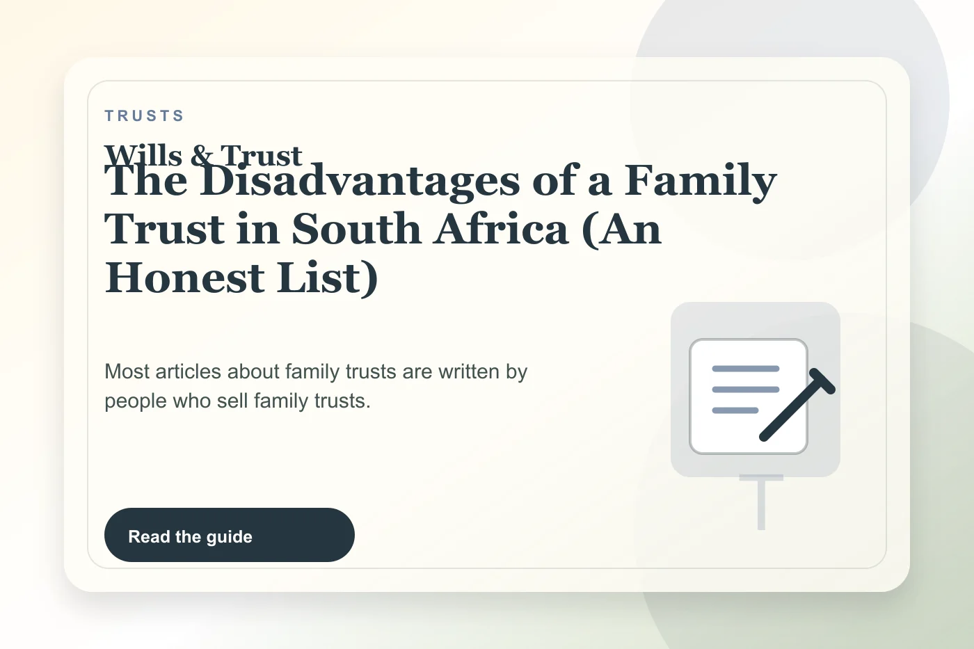 The Disadvantages of a Family Trust in South Africa (An Honest List) cover illustration
