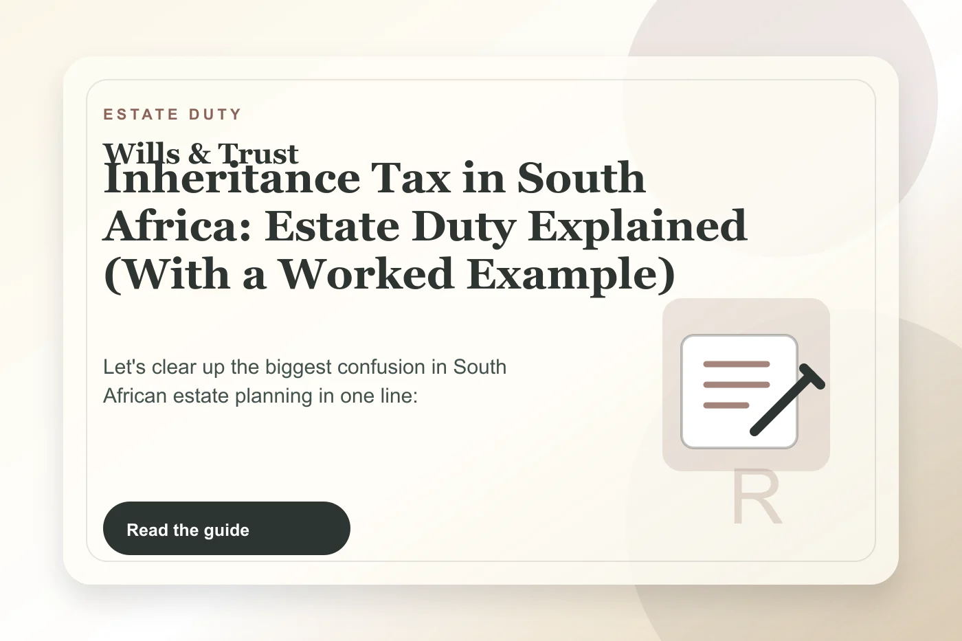 Inheritance Tax in South Africa: Estate Duty Explained (With a Worked Example) cover illustration