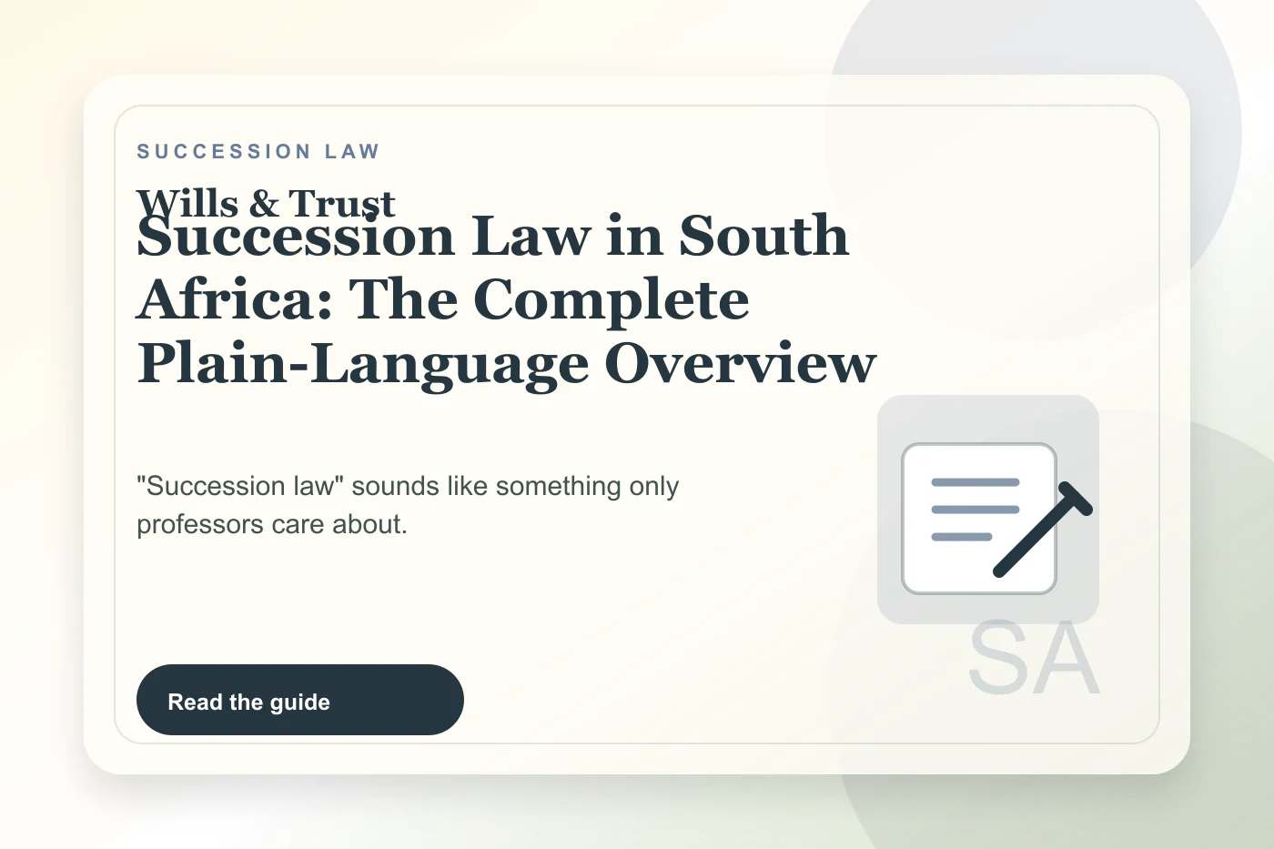Succession Law in South Africa: The Complete Plain-Language Overview cover illustration