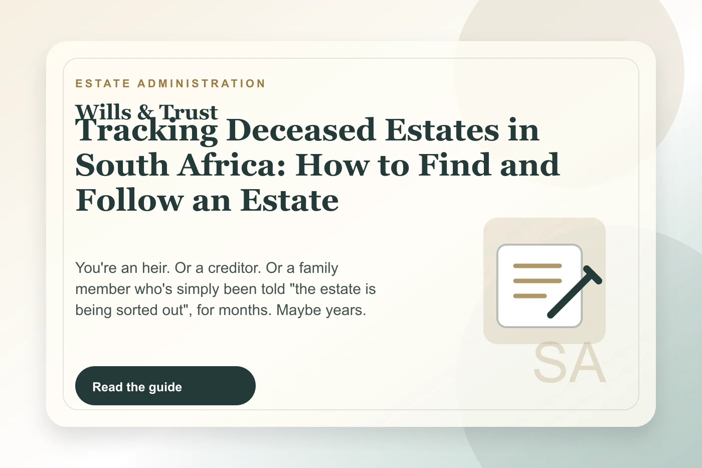Tracking Deceased Estates in South Africa: How to Find and Follow an Estate cover illustration