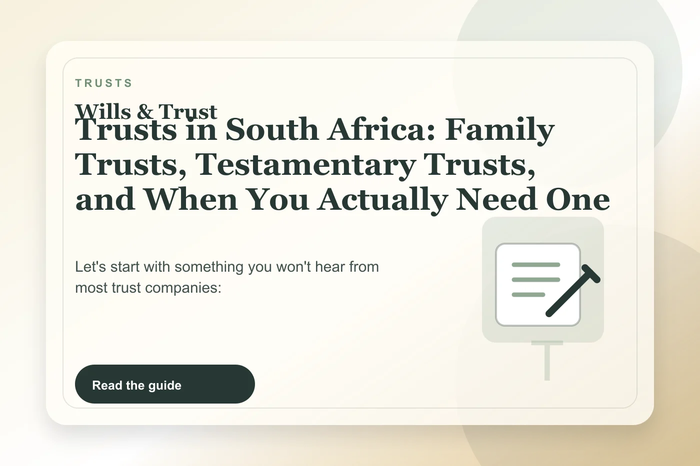 Trusts in South Africa: Family Trusts, Testamentary Trusts, and When You Actually Need One cover illustration