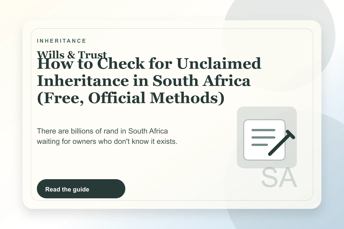 How to Check for Unclaimed Inheritance in South Africa (Free, Official Methods) cover illustration