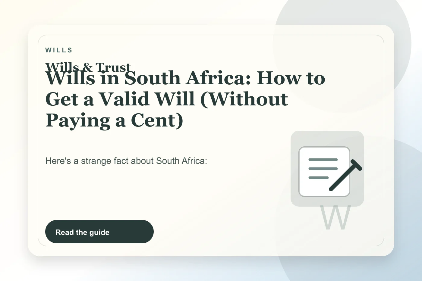 Wills in South Africa: How to Get a Valid Will (Without Paying a Cent) cover illustration